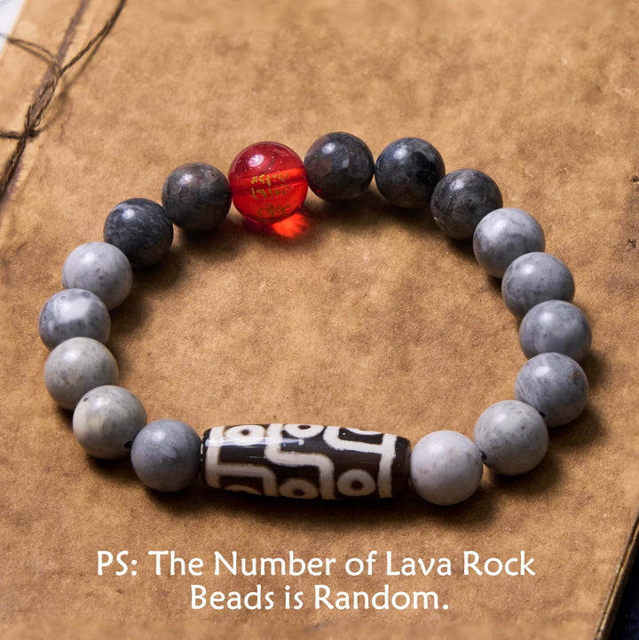 BWOOOH Tibetan Nine-Eye Dzi Bead Picasso Jasper Positive Bracelet