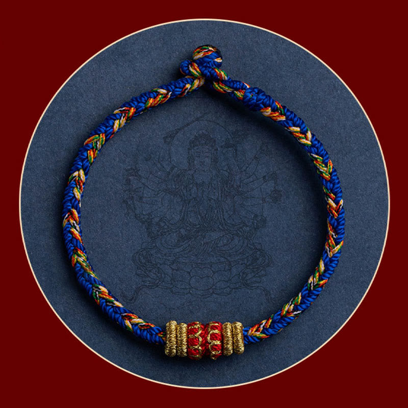 BWOOOH Tibet Handmade Chinese Zodiac Natal Buddha Luck Strength Braided String Bracelet