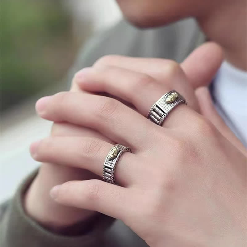 BWOOOH Lucky FengShui PiXiu Wealth Prayer Wheels Couple Ring