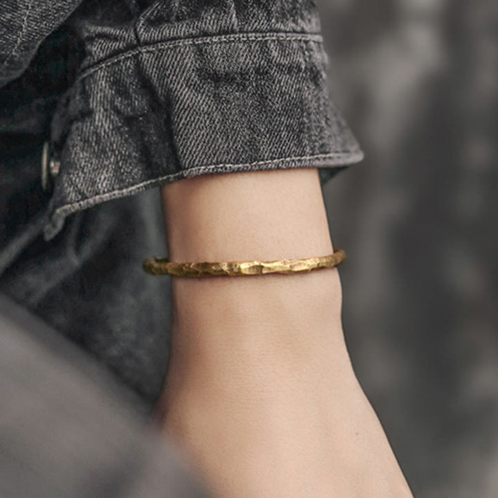 BWOOOH Tibetan Bump Texture Copper Luck Cuff Bracelet Bangle  -  Copper Tibetan bracelet for spiritual healing and mindful l...