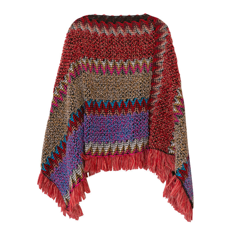 BWOOOH Tibetan Shawl Warm Cloak Tibetan Tassel Scarf