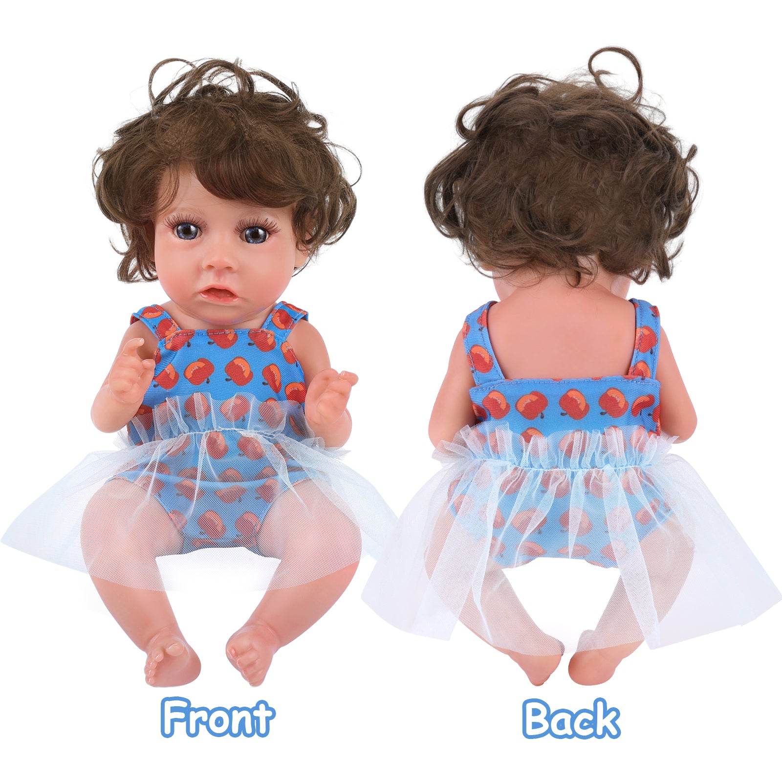 12 Inches Essential Accessories Reborn Baby Girl Sweet Fruit Clothing 4 Pcs Gift Set