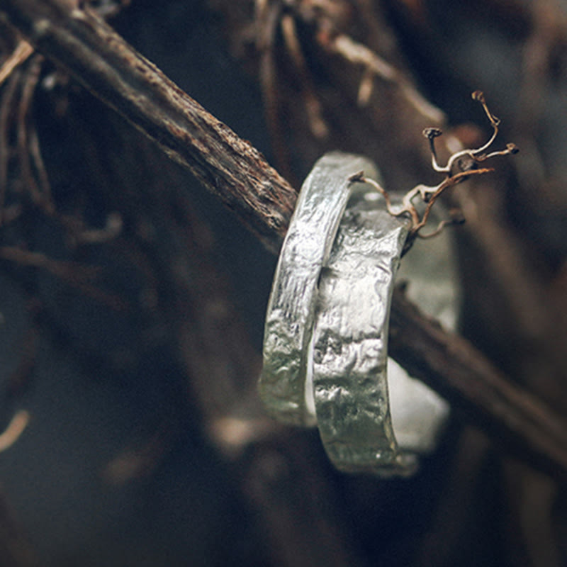 BWOOOH 925 Sterling Silver Simple Design Blessing Couple Ring