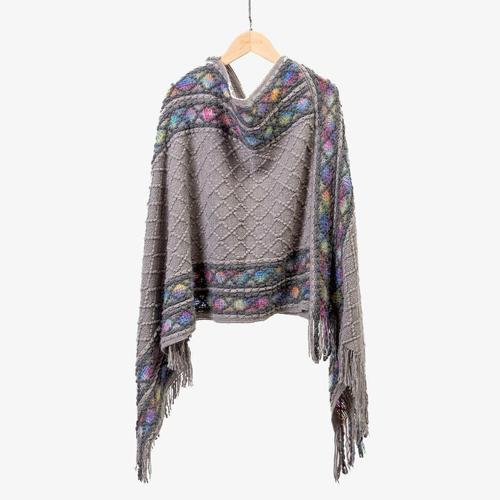 BWOOOH Tibetan Colorful Striped Rhombus Pattern Shawl Tas