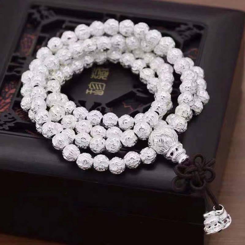 BWOOOH Tibetan Om Mani Padme Hum Carved Alloy Beads Amulet Bracelet