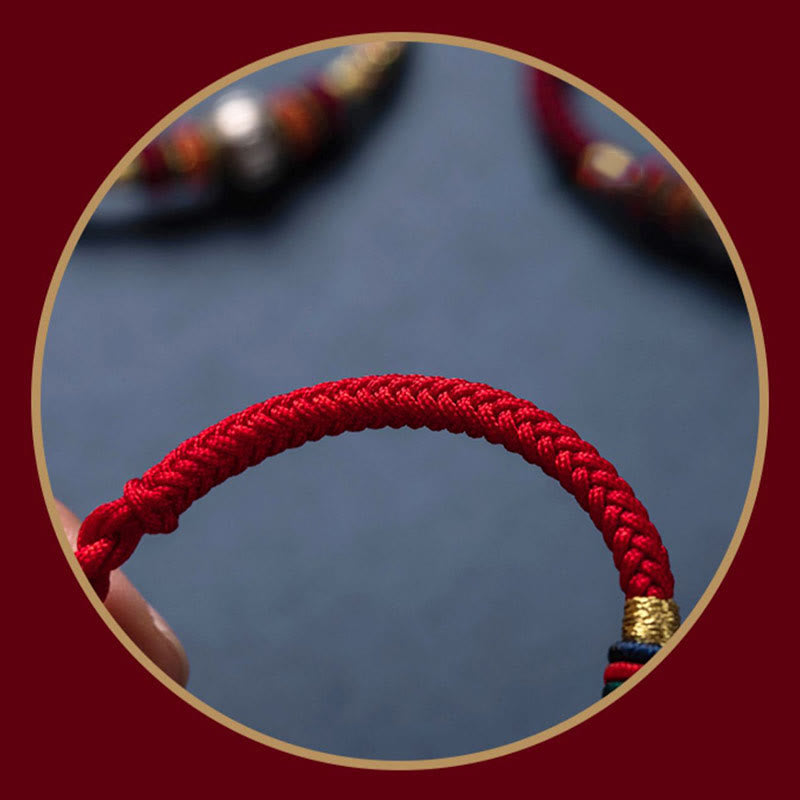 BWOOOH 925 Sterling Silver Tibet Handmade Om Mani Padme Hum Luck Protection King Kong Knot Braided Bracelet  -  Sterling Sil...