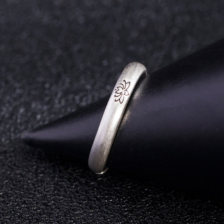 BWOOOH 925 Sterling Silver Lotus Flower Enlightenment Ring