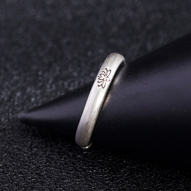 BWOOOH 925 Sterling Silver Lotus Flower Enlightenment Ring