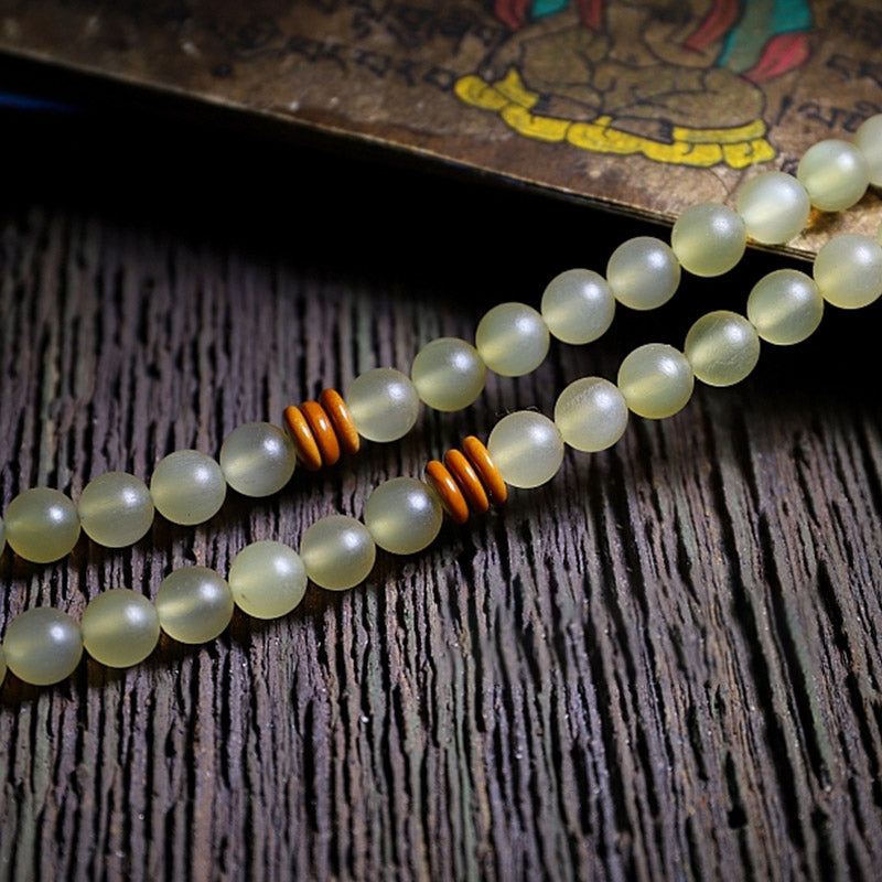 BWOOOH 108 Mala Beads Tibet Sheep Horn Amber Luck Bracelet