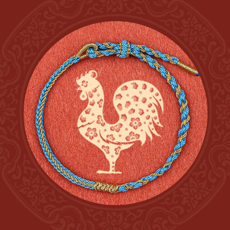 BWOOOH Handmade Chinese Zodiac Rabbit Rooster Rat Horse Dragon Protection Braid String Bracelet