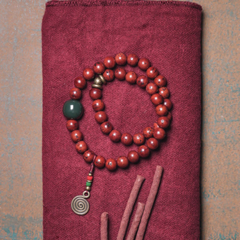 BWOOOH Bodhi Seed Cyan Jade Copper Peace Luck Bracelet