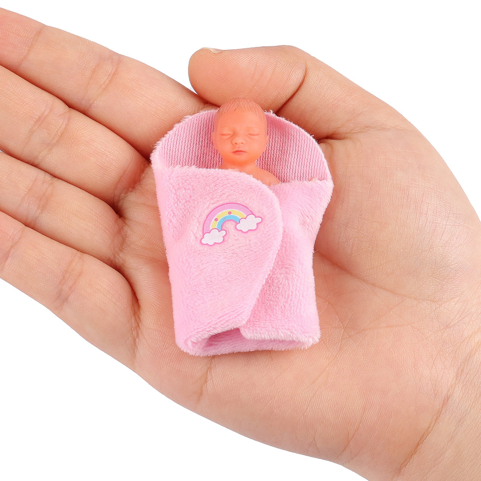 Full Platinum Solid Silicone Star Product 3 Inches Mini Sleeping Baby Doll Girl with Free Delicate Furniture Accessories
