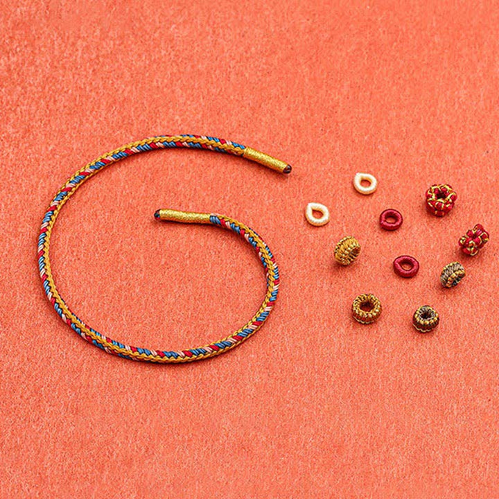 BWOOOH Handmade Dunhuang Color Luck Braid String Bracelet