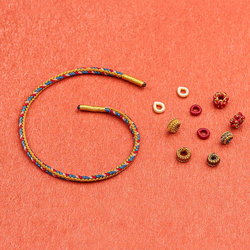 BWOOOH Handmade Dunhuang Color Luck Braid String Bracelet