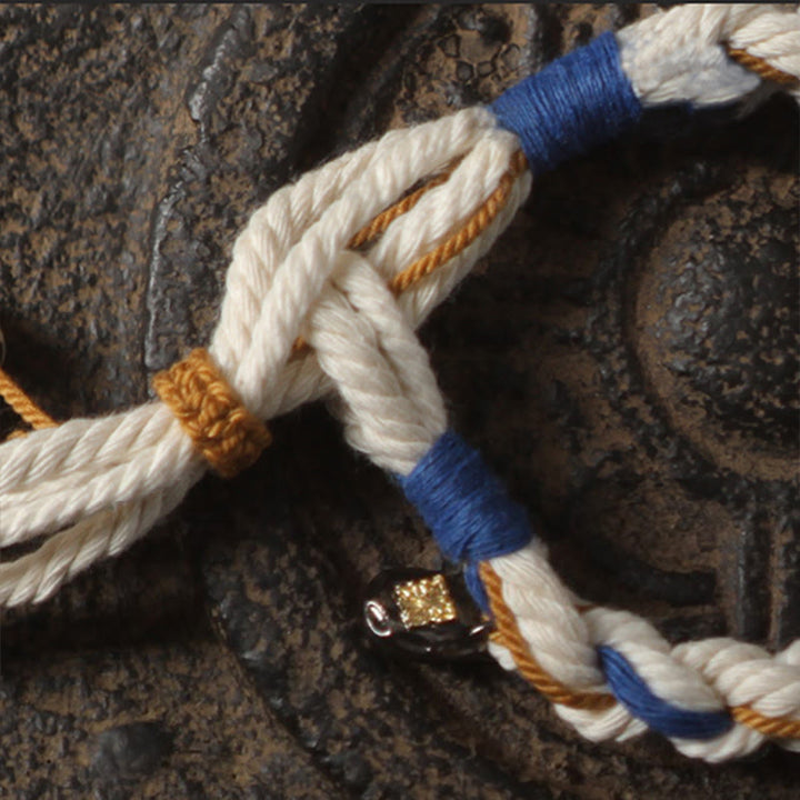 BWOOOH Tibet Zakiram Goddess of Wealth Thangka Handmade Luck Bracelet | spiritual healing bracelet