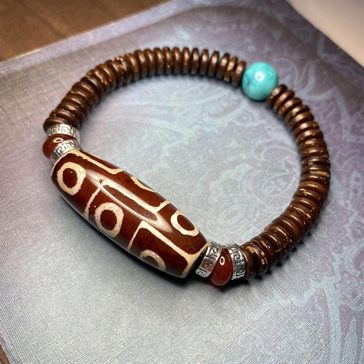 BWOOOH Tibetan Nine-Eye Dzi Bead Wealth Bracelet