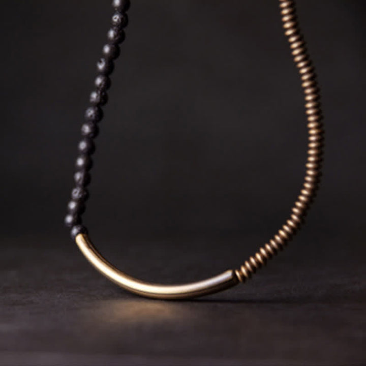 BWOOOH Vintage Lava Rock Copper Support Bracelet