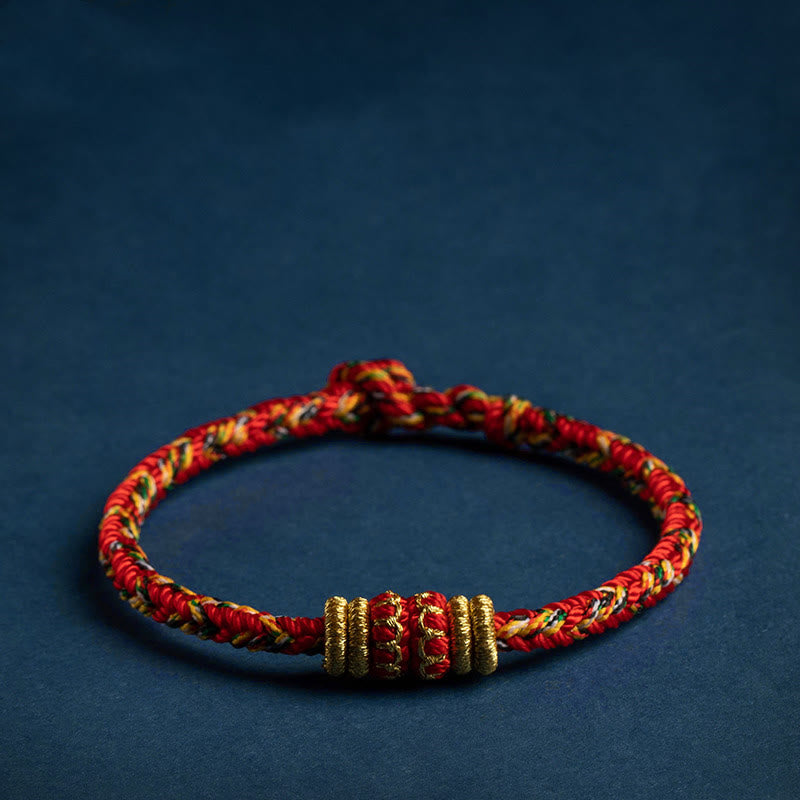 BWOOOH Tibet Handmade Chinese Zodiac Natal Buddha Luck Strength Braided String Bracelet — String Tibetan bracelet for spir...