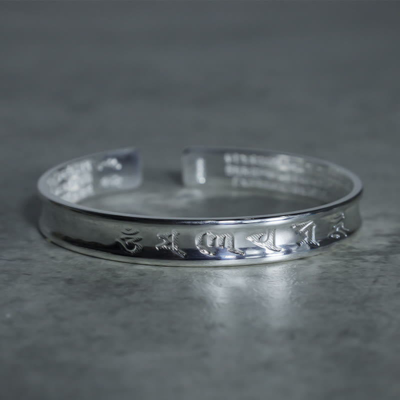 BWOOOH Tibetan Mantra White Copper Bracelet