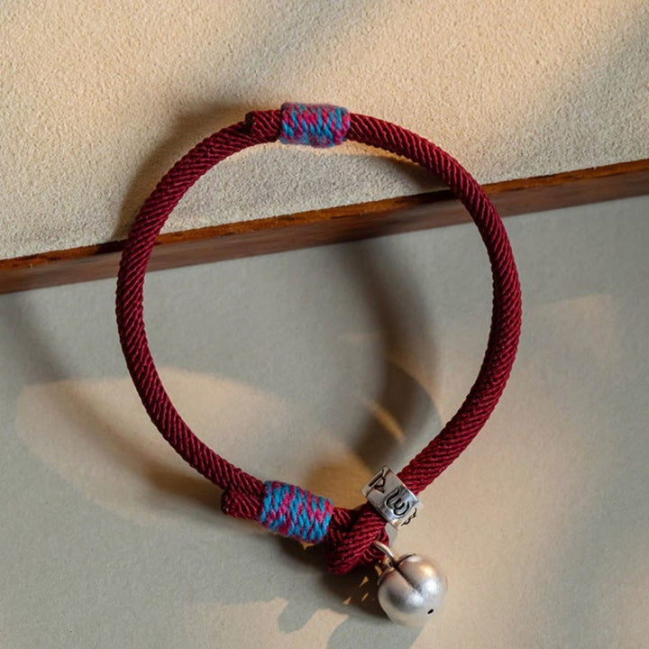BWOOOH 925 Sterling Silver Tibetan Handmade Om Mani Padme Hum Persimmon Charm Luck Protection Braided Bracelet
