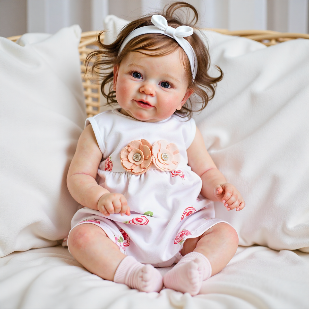 [New] 20" Reborn Toddler Realistic Baby Doll Girl Lakin with Brown Hair Special Gifts For Chirdren