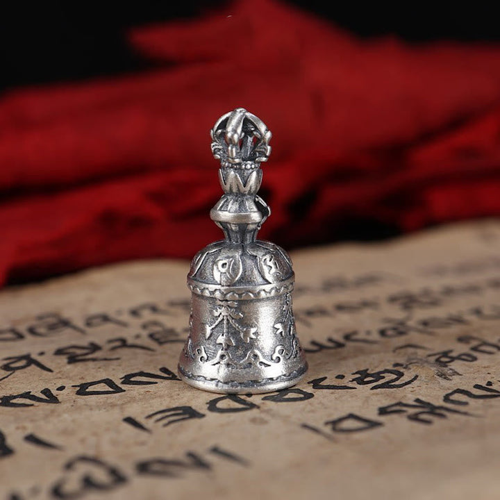 BWOOOH Tibet 925 Sterling Silver Om Mani Padme Hum Dorje Bell Vajra Engraved Enlightenm | Sterling Silver