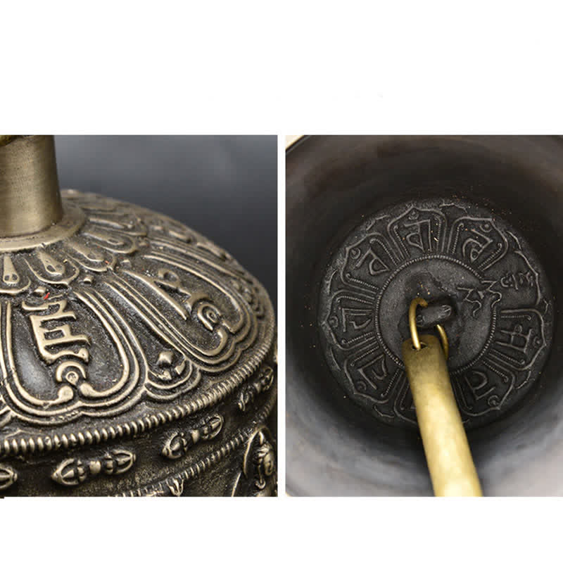 BWOOOH copper wind chime feng shui - Tibetan Engraved Buddha Dragon Wind Chim