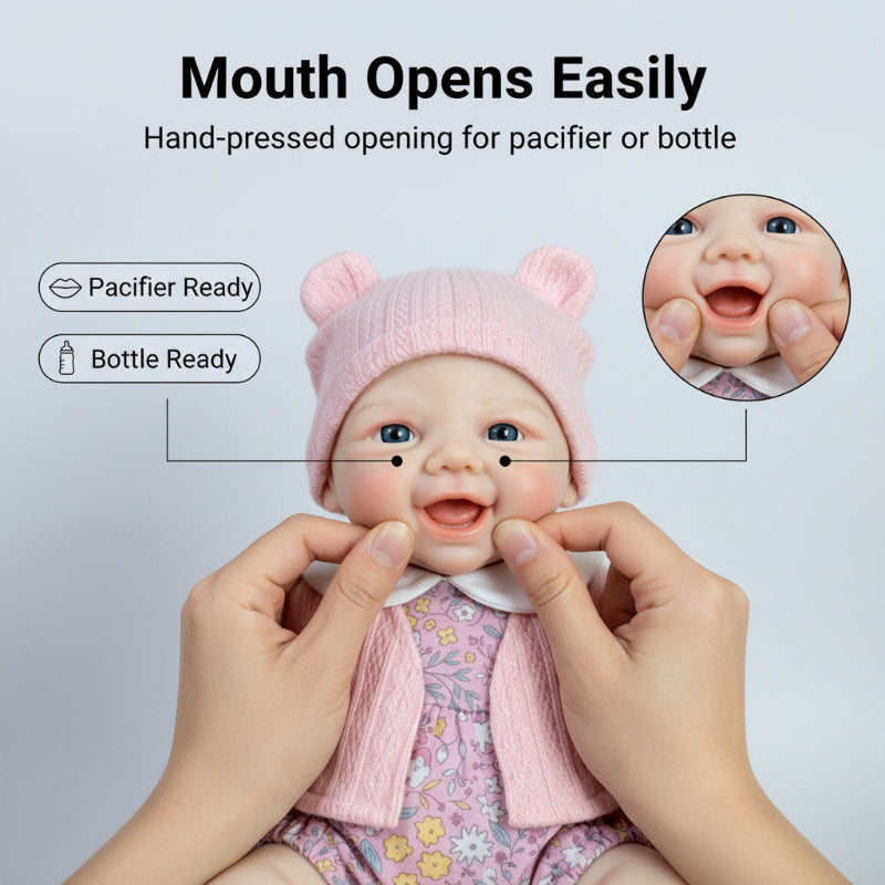CuddleSoft 12-inch Solid Silicone Reborn Baby - Bathable, Stretchable Limbs, Realistic Eye Material, 1000g, Lifelike Texture Companion Doll