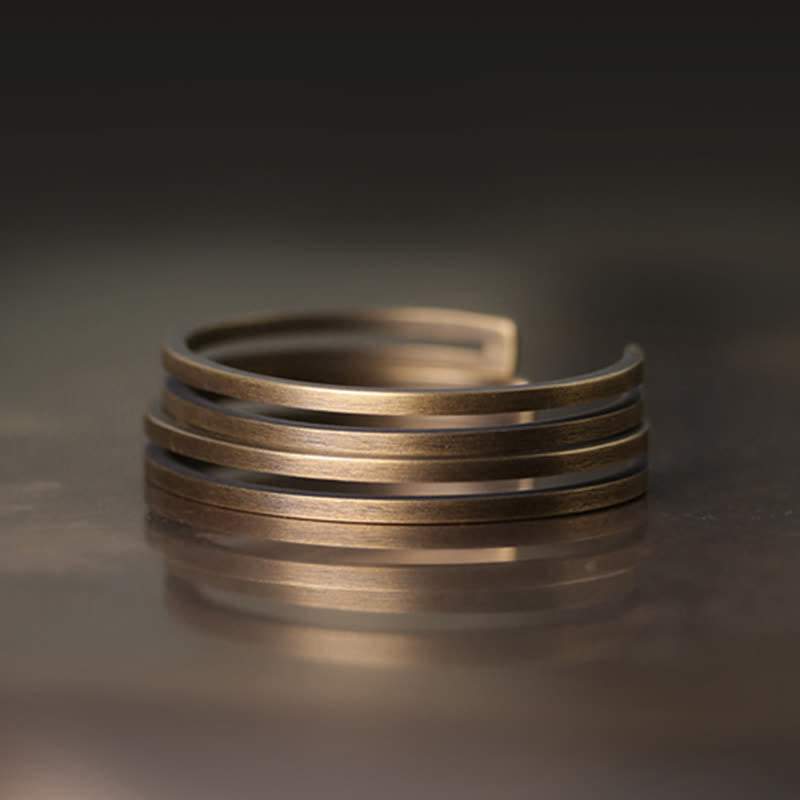 BWOOOH Rustic Copper Luck Viking Cuff Bracelet