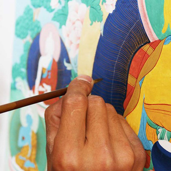 BWOOOH Tibetan Thangka Painting Blessing Handmade Decoration | natural stone spiritual home decor