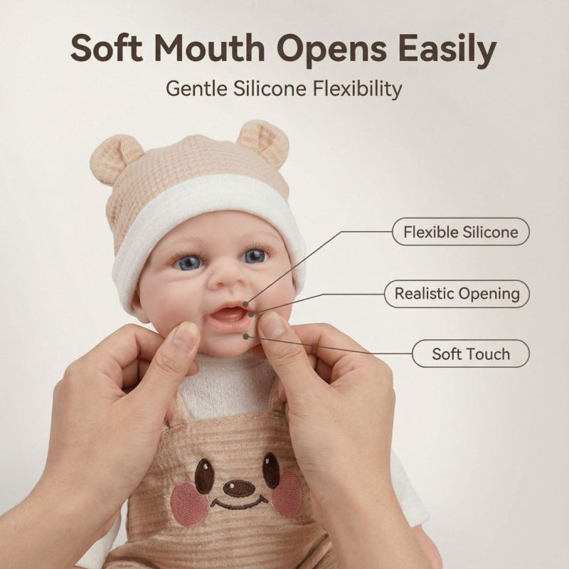 Washable All-Solid Silicone Rebirth Doll - 12-inch Gentle Angel Olivia