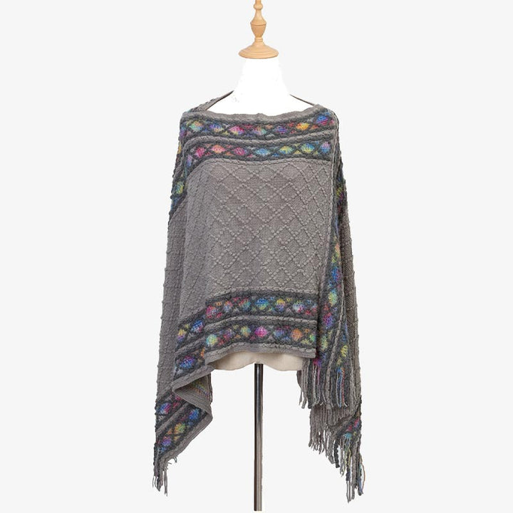 BWOOOH Tibetan Colorful Striped Rhombus Pattern Shawl Tas