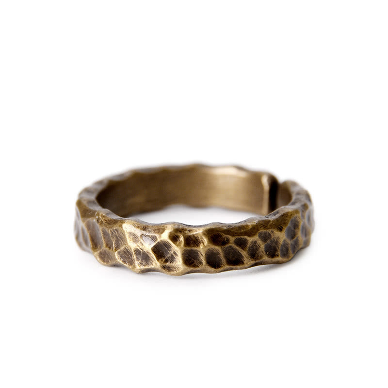 BWOOOH Tibetan Bump Texture Design Copper Brass Luck Ring