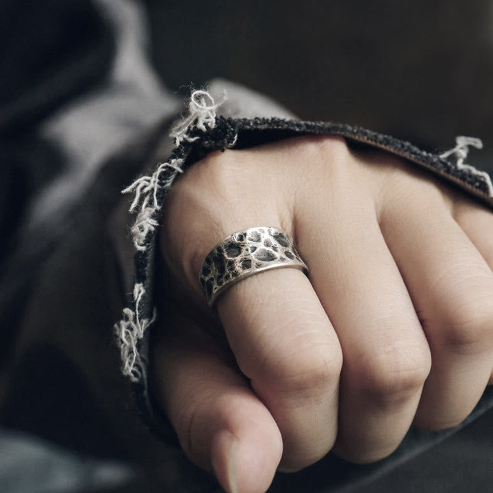 BWOOOH 925 Sterling Silver Bump Texture Design Protection Ring
