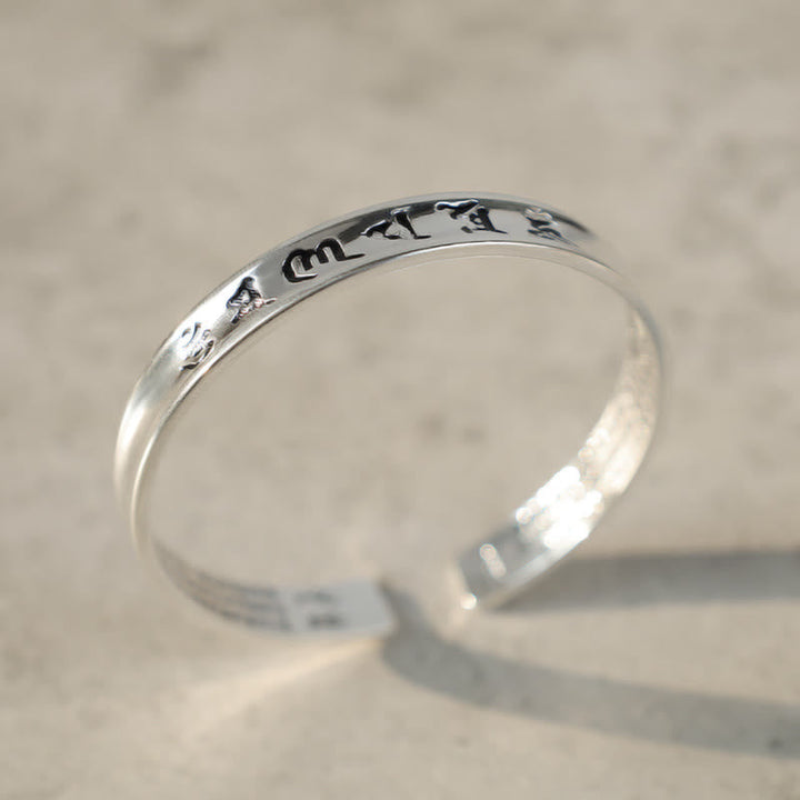BWOOOH Tibetan Mantra White Copper Bracelet