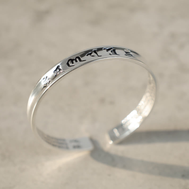 BWOOOH Tibetan Mantra White Copper Bracelet