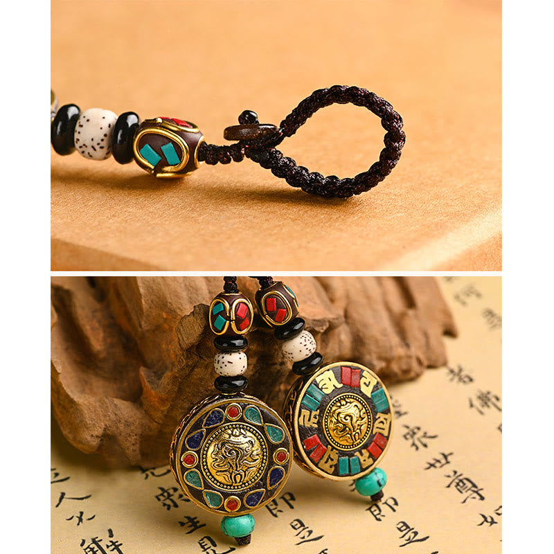 BWOOOH Tibetan Om Mani Padme Hum Bodhi Seed Peace Key Chain | Bodhi Seed Tibetan bracelet
