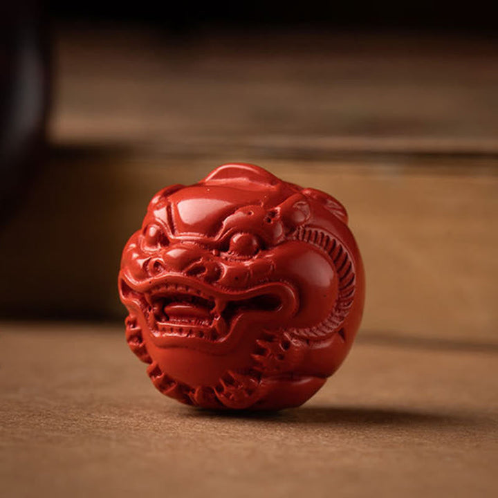 BWOOOH Tibet Om Mani Padme Hum PiXiu Copper Coin Small Leaf Red Sandalwood Cinnabar Pro | PiXiu