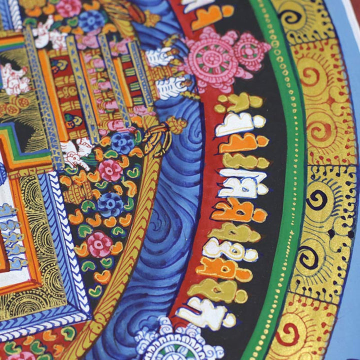 BWOOOH Tibetan Thangka Painting Blessing Handmade Decoration | natural stone spiritual home decor