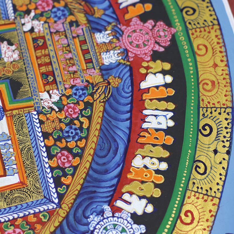BWOOOH Tibetan Thangka Painting Blessing Handmade Decoration | natural stone spiritual home decor