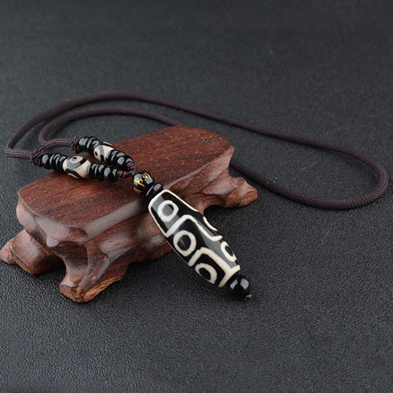 BWOOOH Nine-Eye Dzi Bead Wealth Protection Necklace