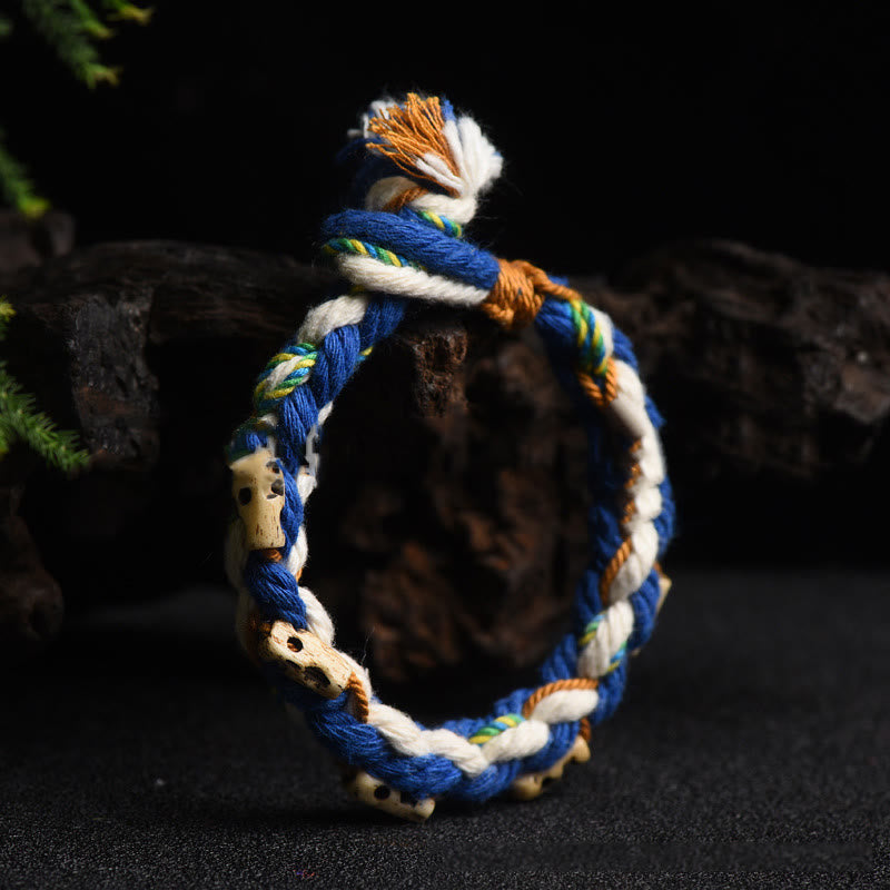 BWOOOH Tibetan Zakiram Goddess of Wealth Bead Engraved Handmade Luck Bracelet | spiritual healing bracelet