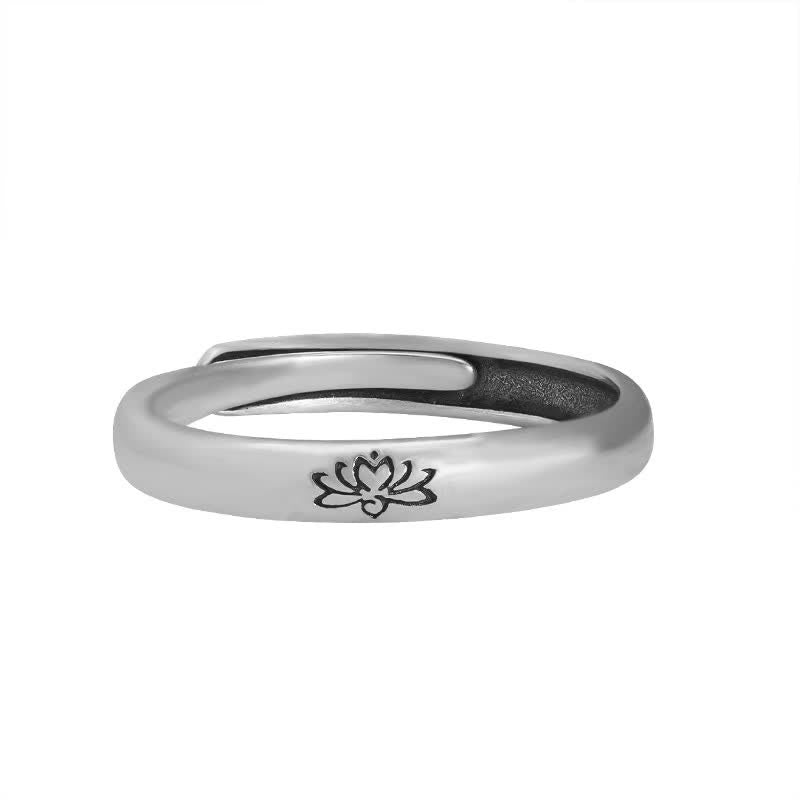 BWOOOH 925 Sterling Silver Lotus Flower Enlightenment Ring