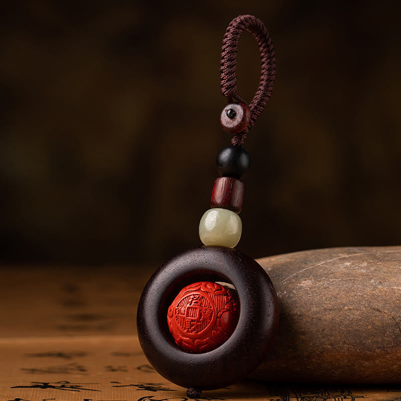 BWOOOH Tibet Om Mani Padme Hum PiXiu Copper Coin Small Leaf Red Sandalwood Cinnabar Pro | PiXiu