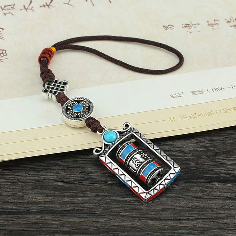 BWOOOH Six True Words Prayer Wheel Rotation Knot Blessing Keychain Decoration | spiritual healing bracelet