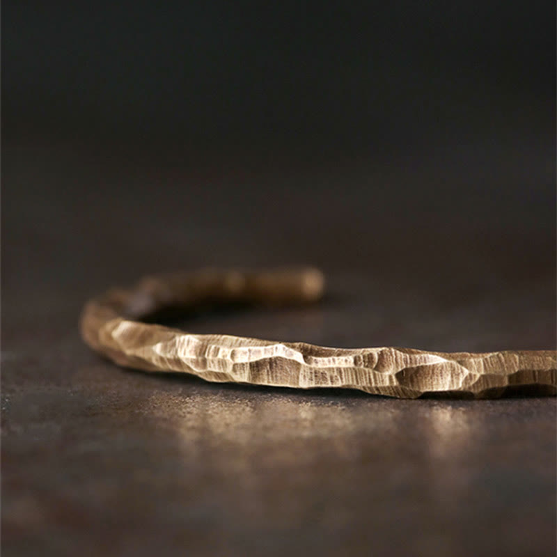 BWOOOH Tibetan Bump Texture Copper Luck Cuff Bracelet Bangle  -  Copper Tibetan bracelet for spiritual healing and mindful l...