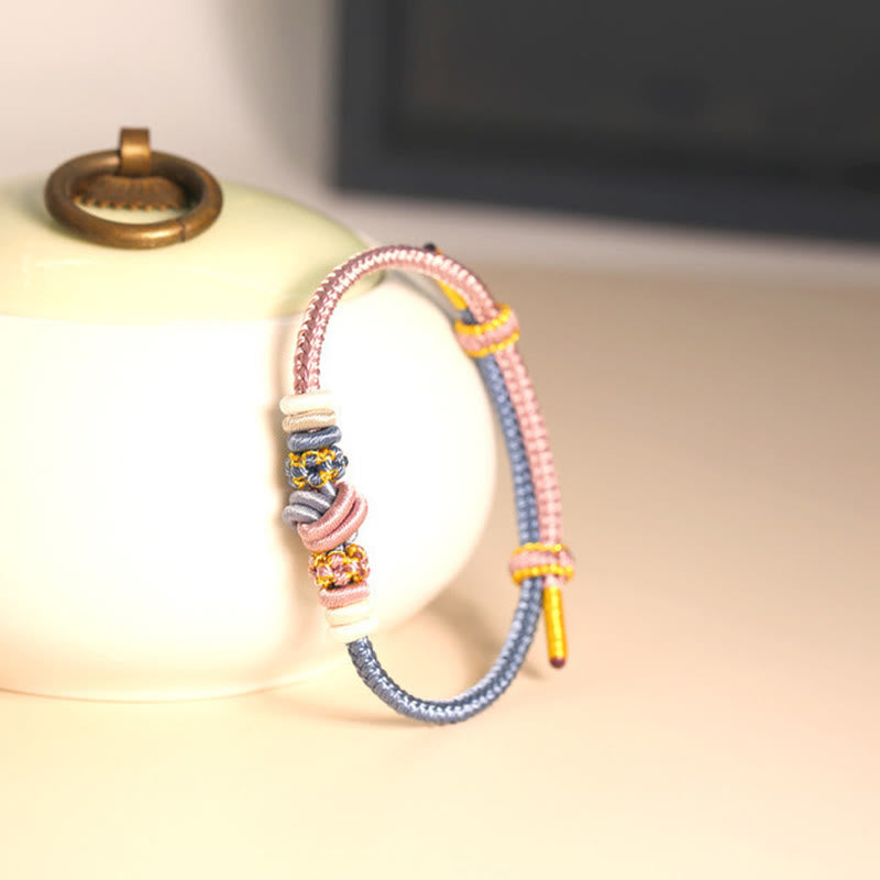 BWOOOH Two-Color Rope Handcrafted Eight Thread Peace Knot Luck Connection Bracelet  -  Thread Tibetan bracelet for spiritual...