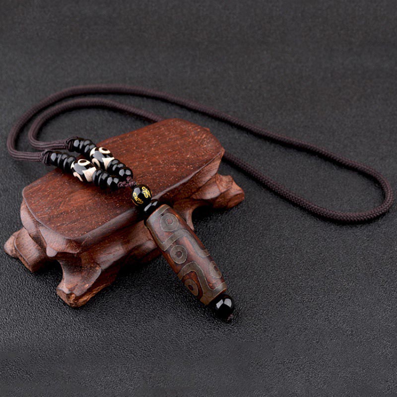 BWOOOH Nine-Eye Dzi Bead Wealth Protection Necklace