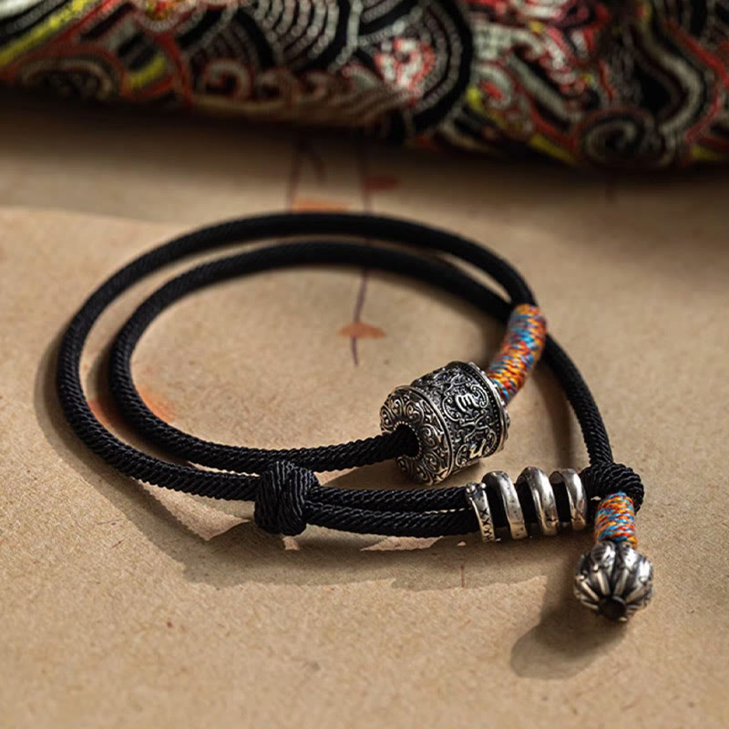 BWOOOH Tibetan Om Mani Padme Hum Carved Amulet Double Wrap Bracelet