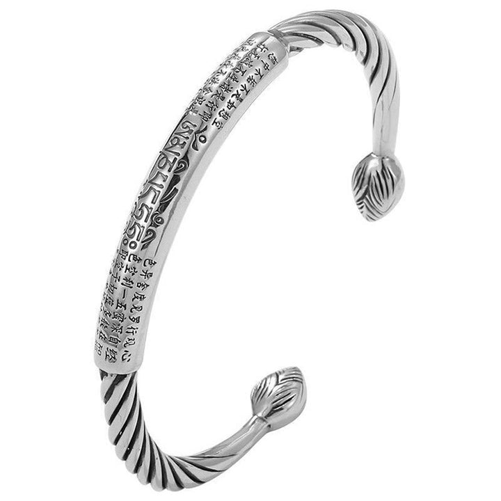 BWOOOH Tibetan Om Mani Padme Hum Heart Sutra Purity Cuff Bracelet